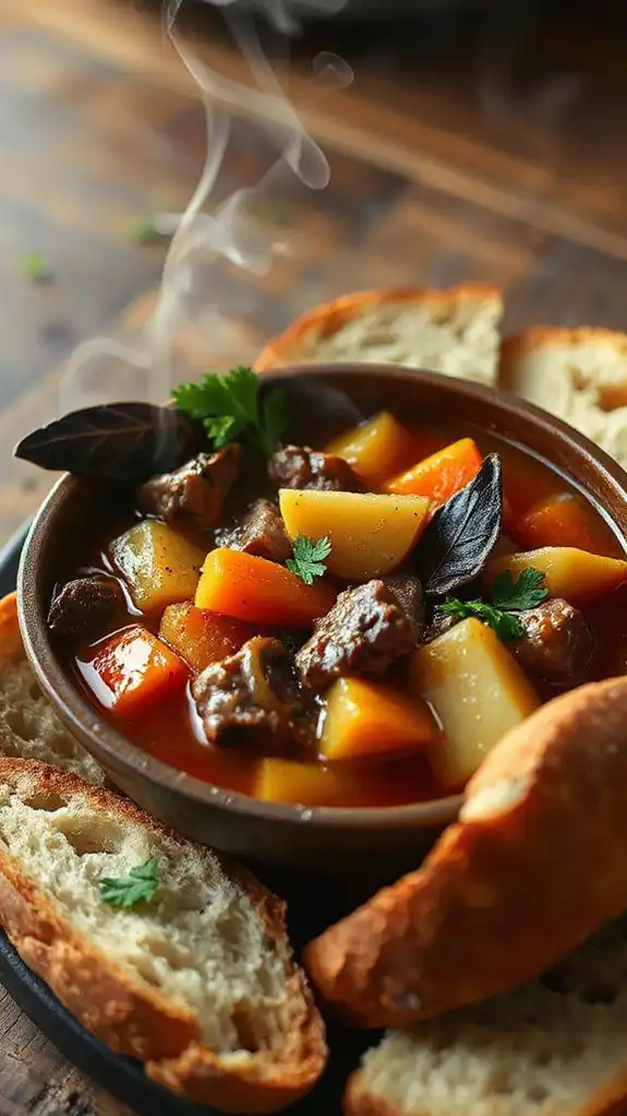 hearty stew with bread