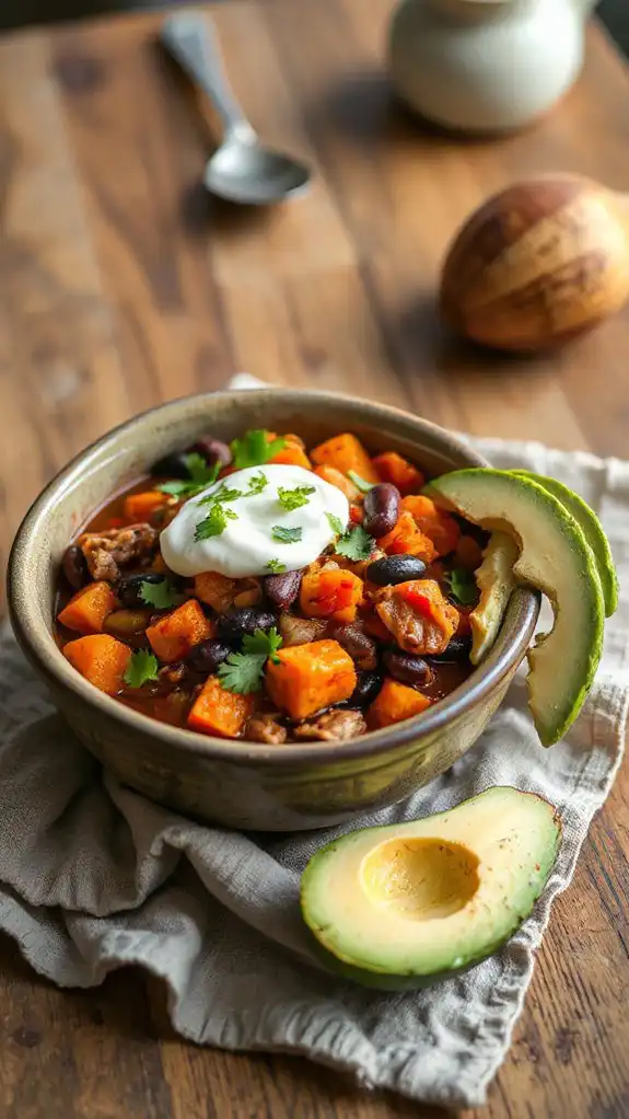 hearty turkey sweet potato chili