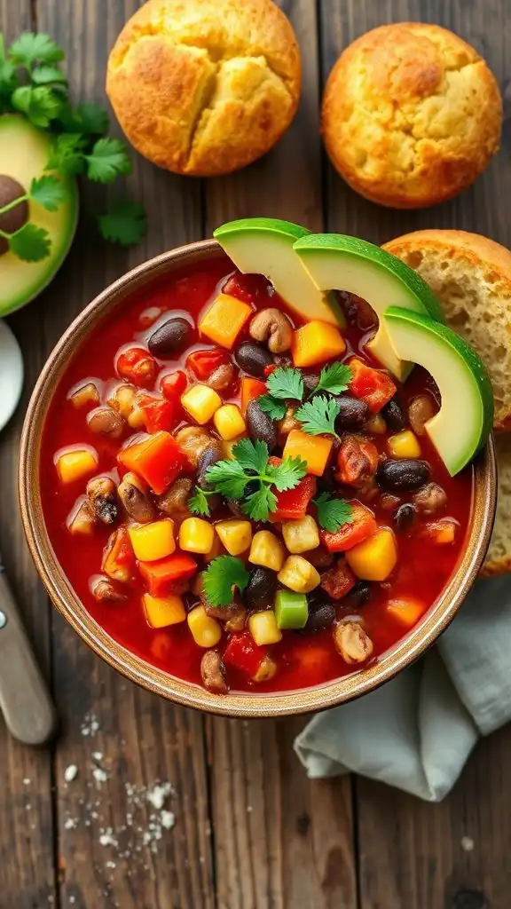 hearty vegetable bean chili