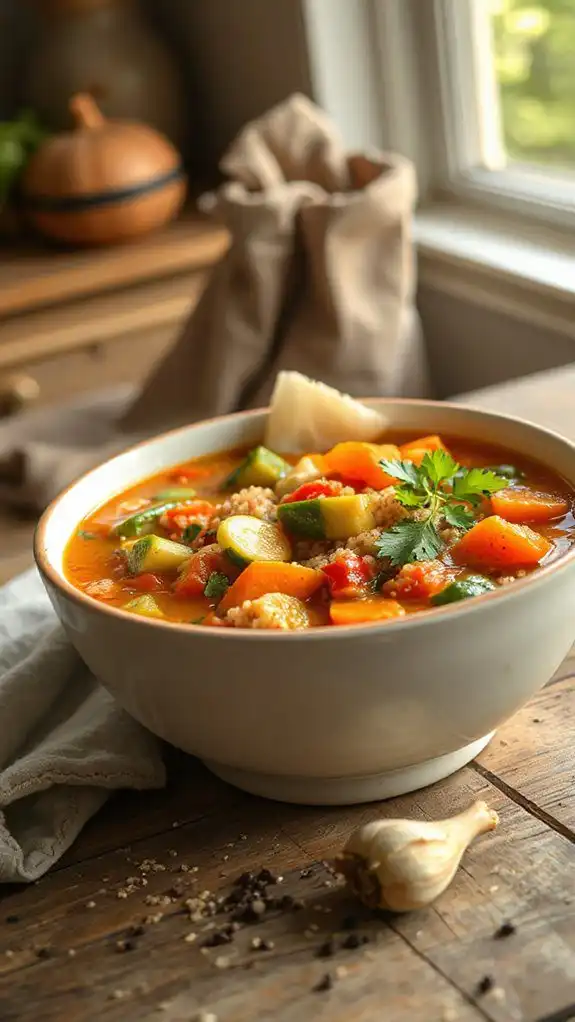 hearty vegetable quinoa soup