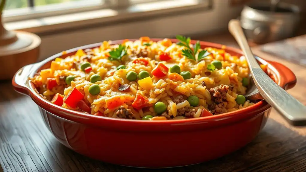 hearty vegetable rice casserole