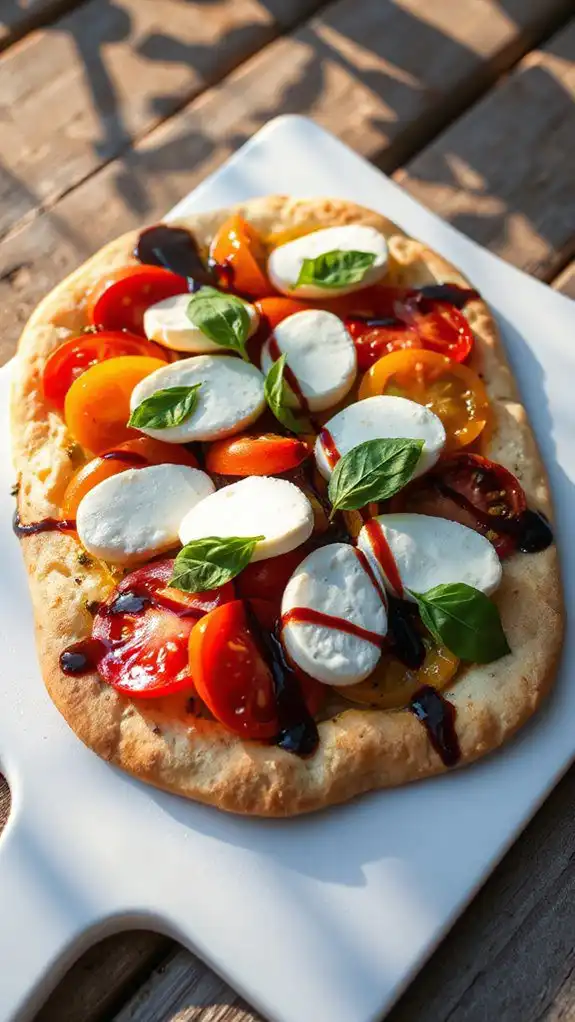 heirloom tomato basil flatbread