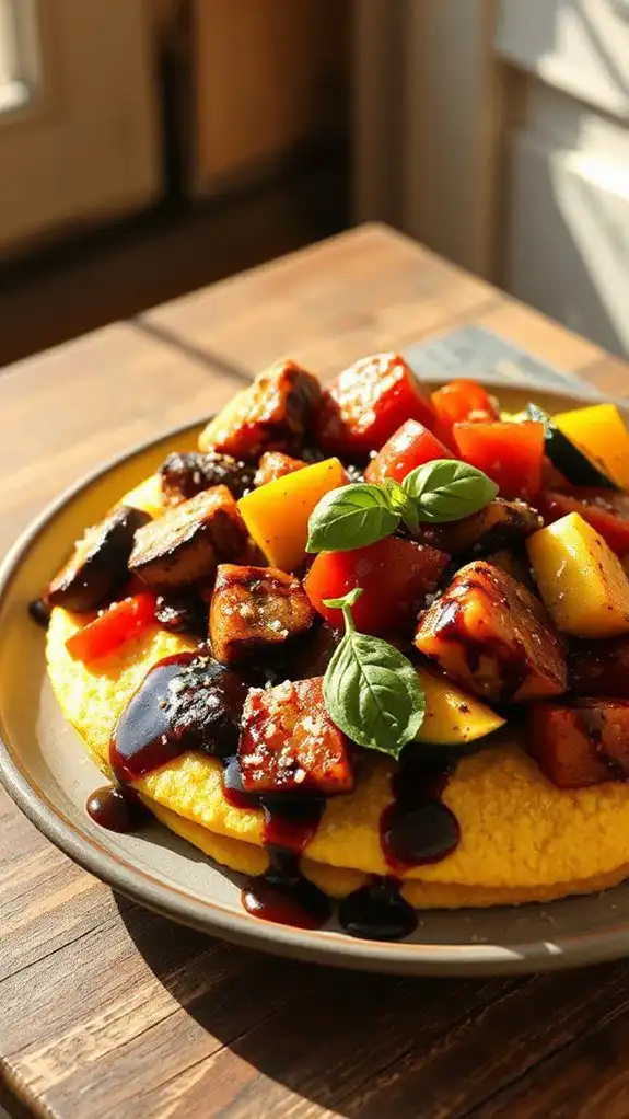 heirloom tomato ratatouille cakes