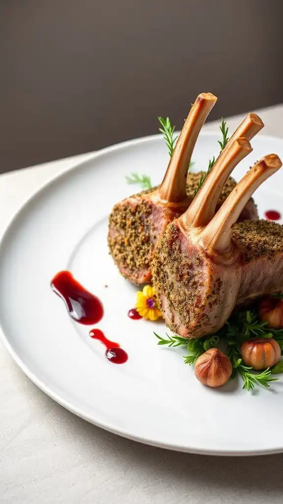 herb coated lamb dish herb coated lamb dish