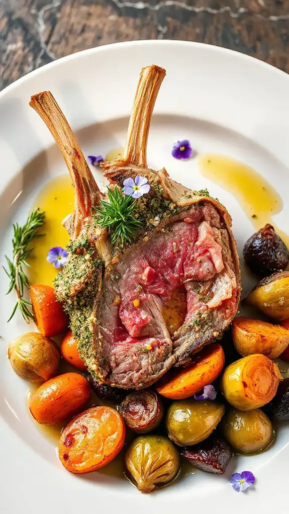 herb crusted lamb rack