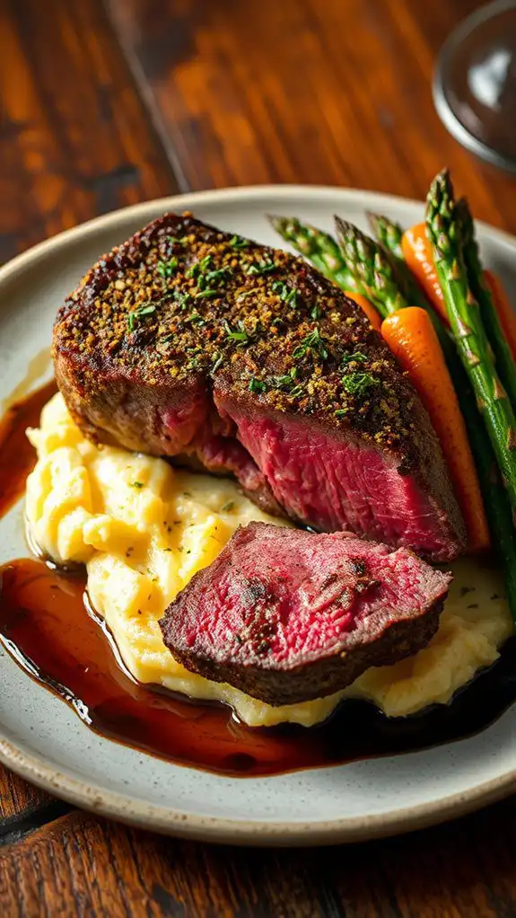 herb enhanced beef tenderloin dish