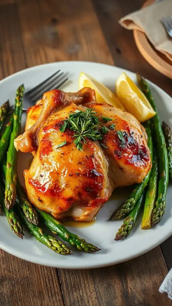 herb infused chicken and asparagus