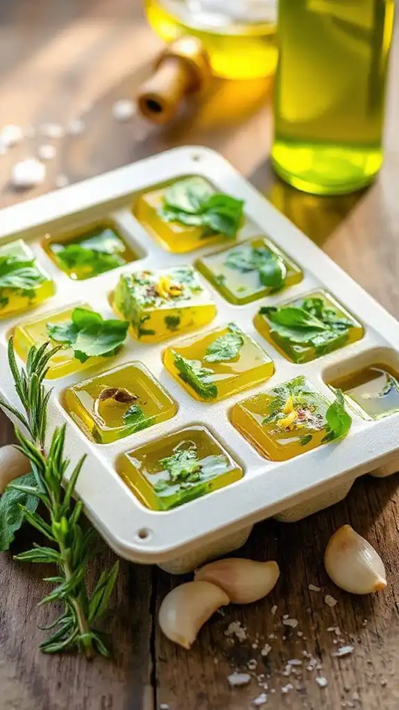 herb infused olive oil cubes