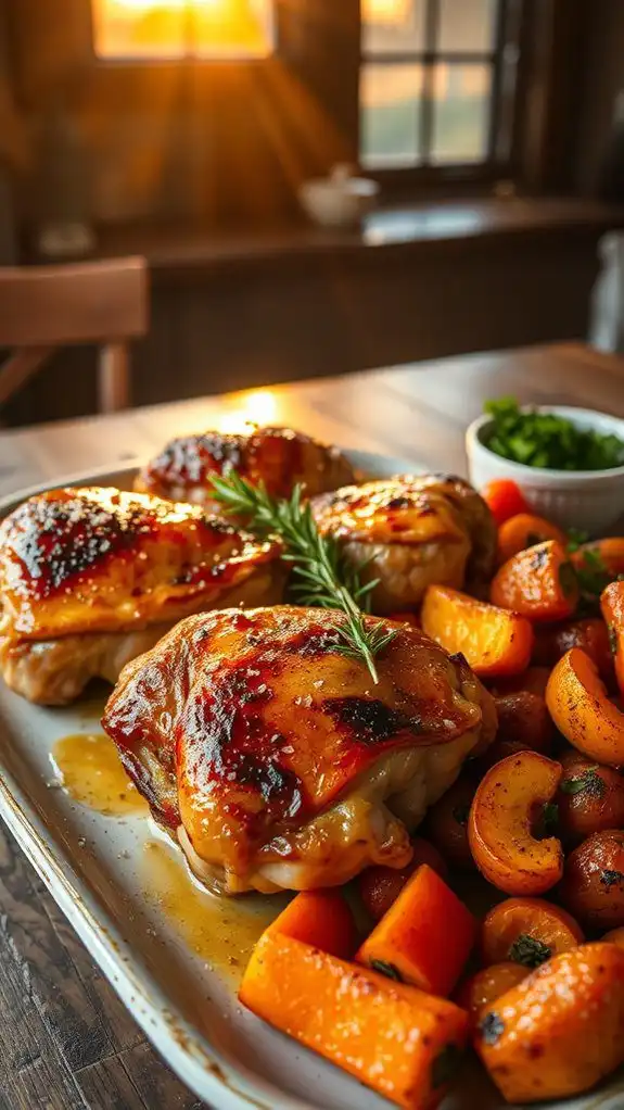 herb infused roasted chicken thighs