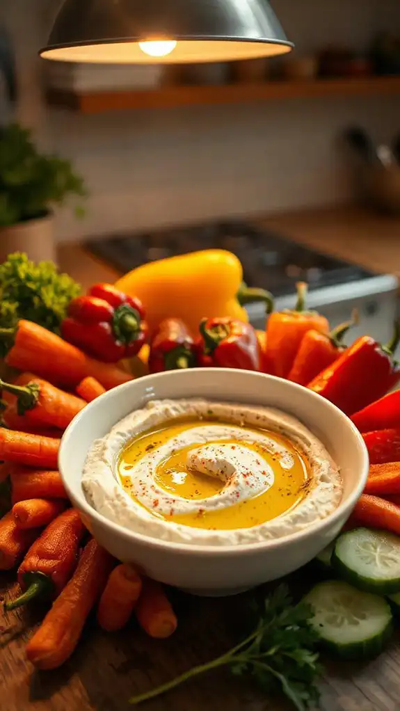 herbed hummus with vegetables