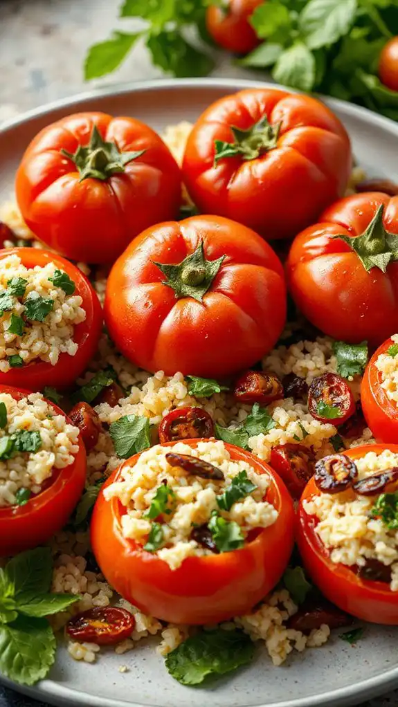 herbed rice stuffed tomatoes herbed rice stuffed tomatoes