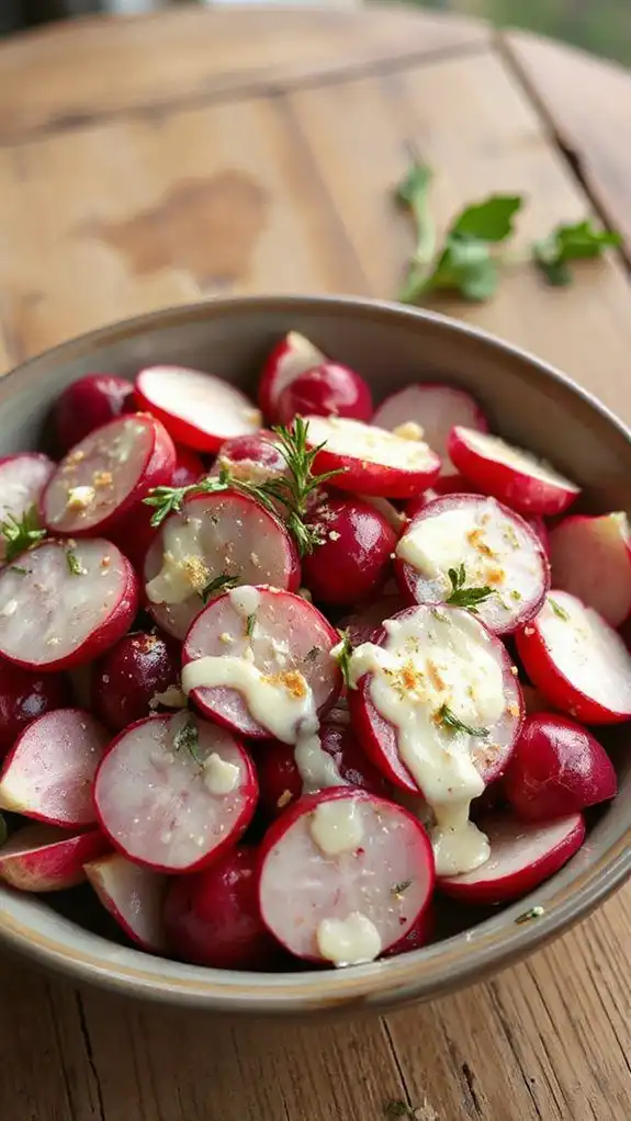 herbs and cheese radishes