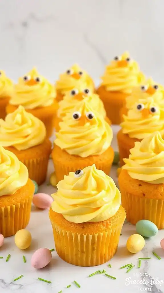 hidden marshmallow chick cupcakes