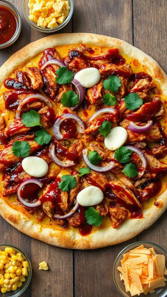 homemade barbecue chicken pizza