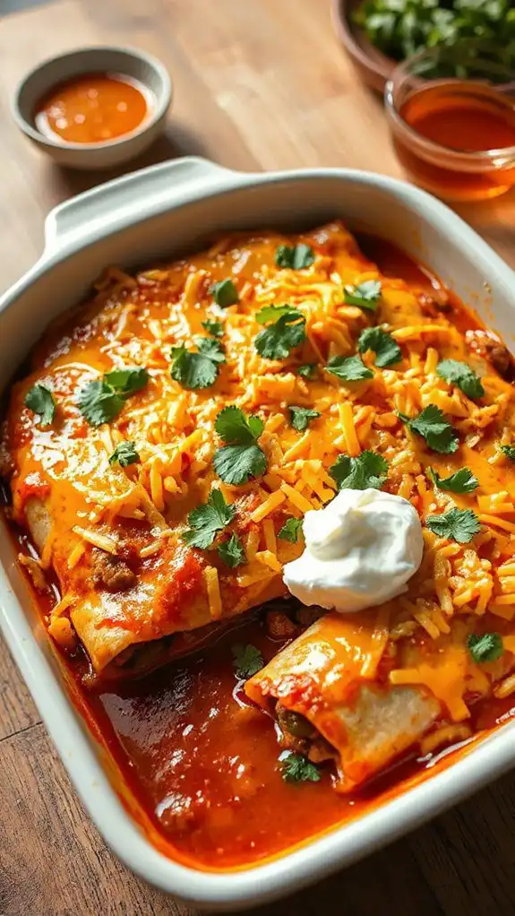 homemade cheesy beef enchiladas