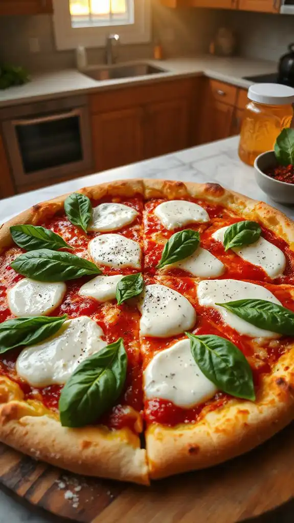 homemade classic margherita pizza