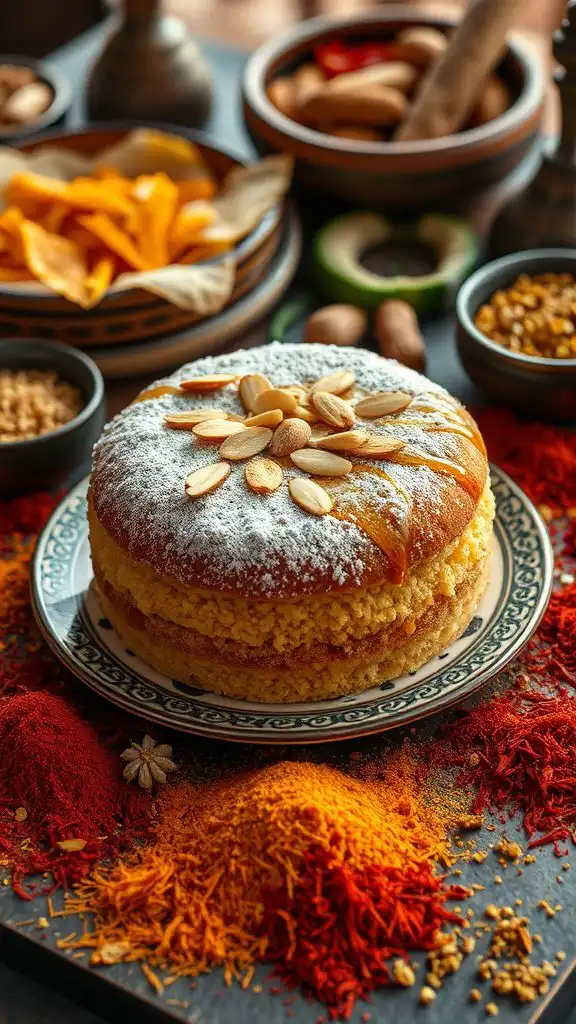 honey almond semolina cake