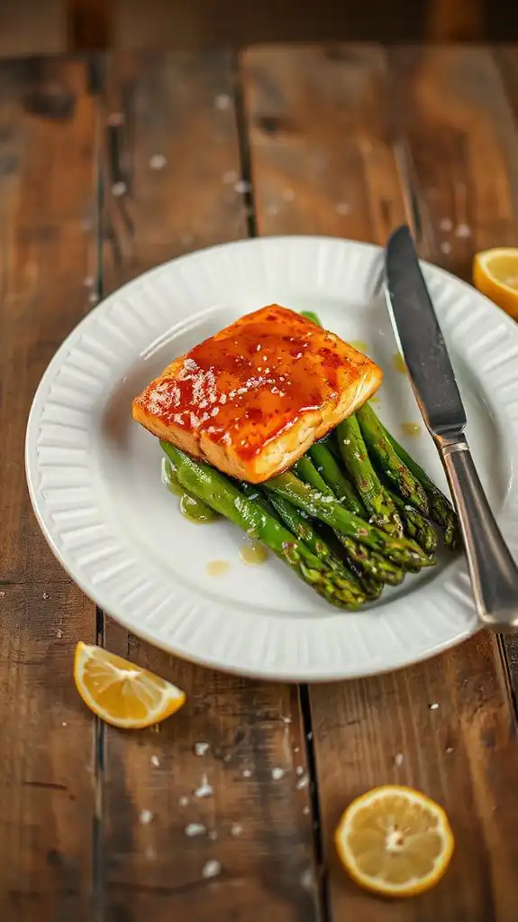 honey glazed salmon asparagus