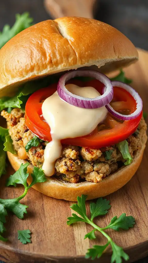 hummus based vegetarian burger