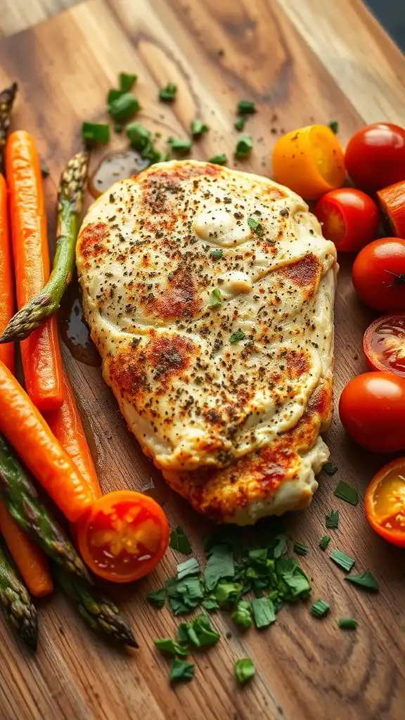 hummus covered baked chicken