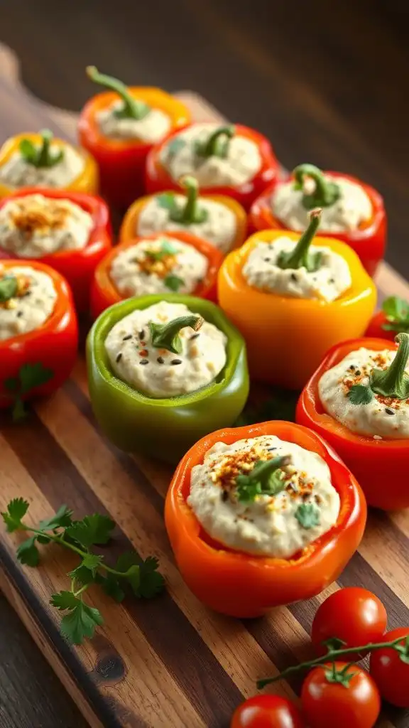 hummus filled bell pepper dish