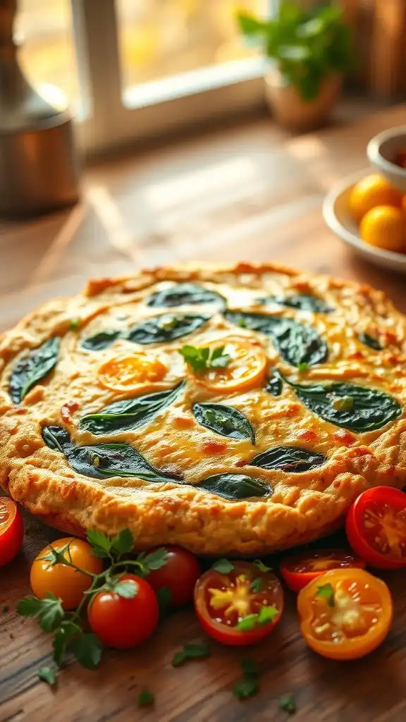 hummus filled egg dish