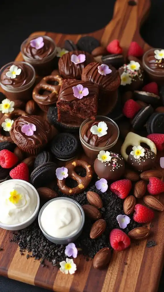 indulgent chocolate dessert platter