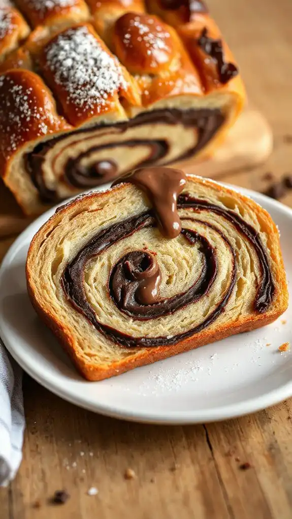 indulgent chocolate hazelnut bread