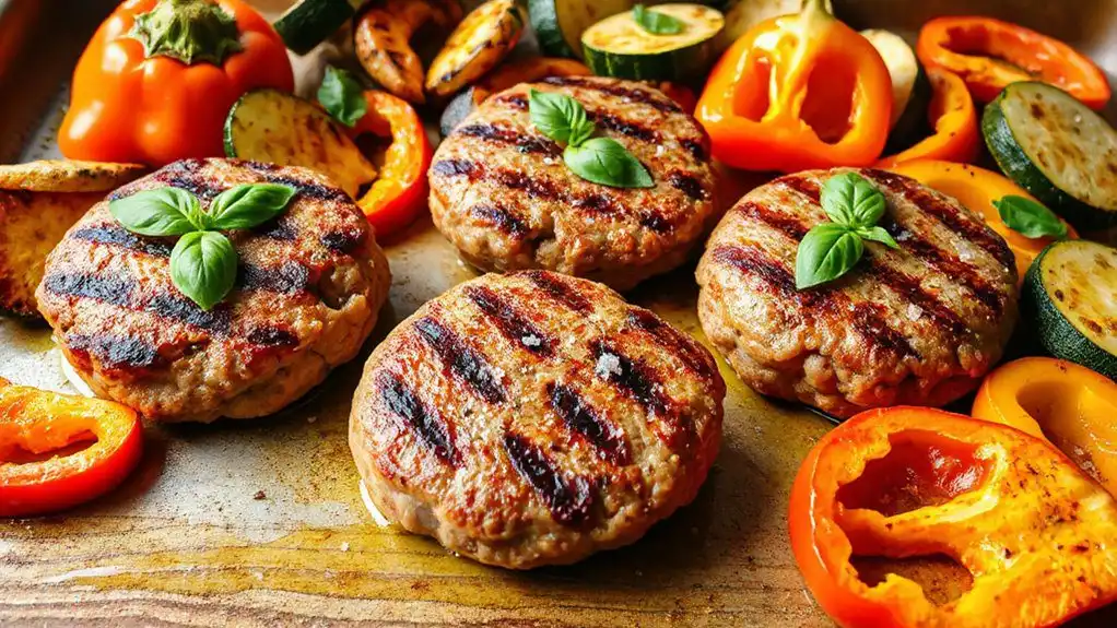 italian flavored burger with vegetables
