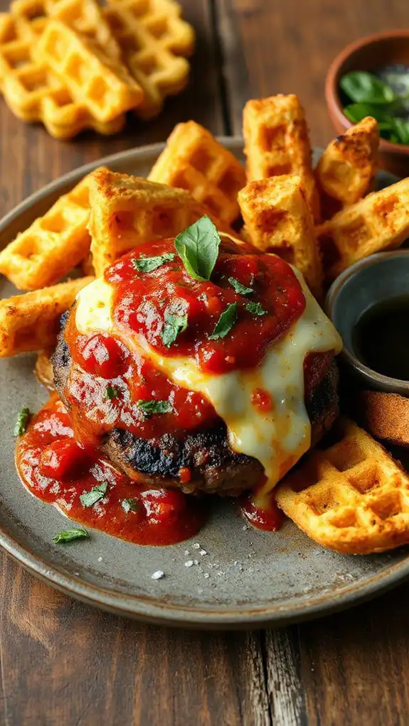 italian marinara smothered burgers