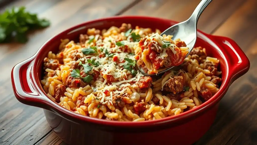 italian rice and hamburger casserole