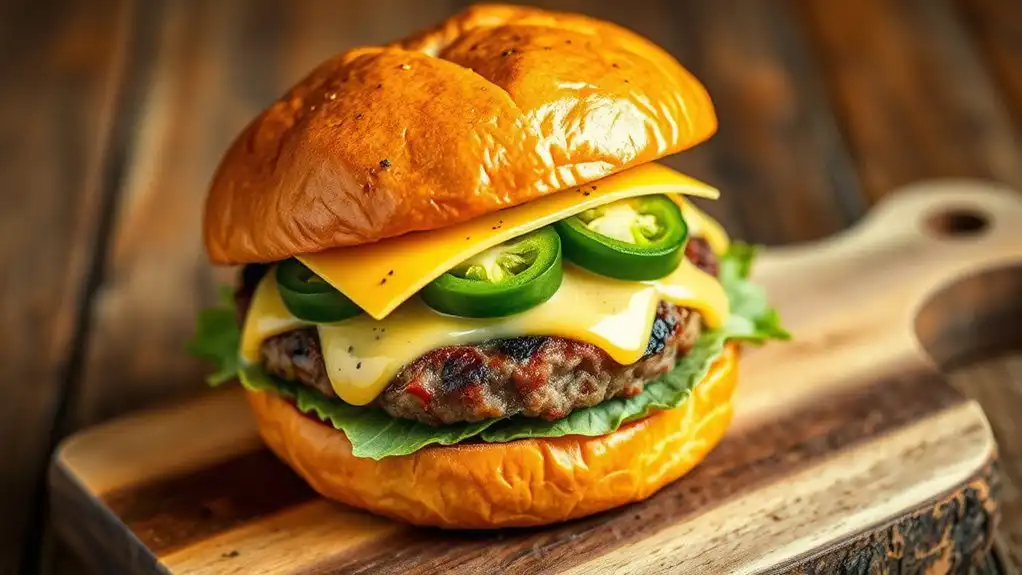 jalape o burger with sauce