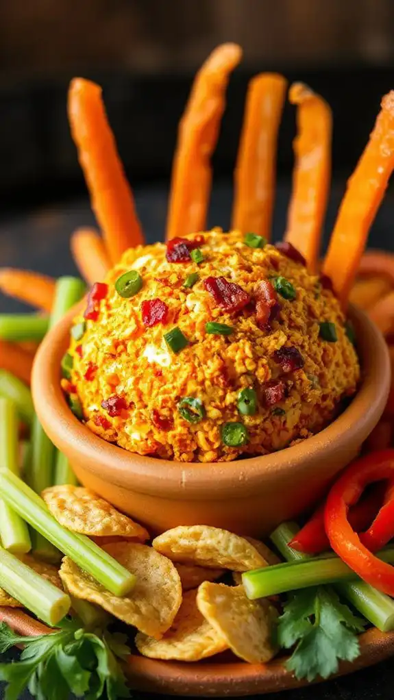 jalape o popper cheeseball presentation