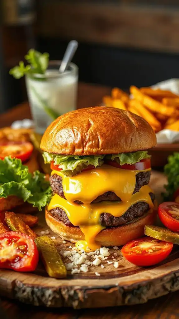 juicy cheesy burger delight