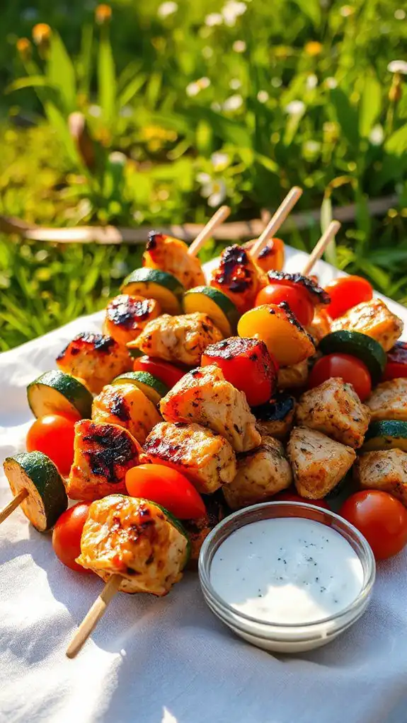 juicy grilled chicken skewers
