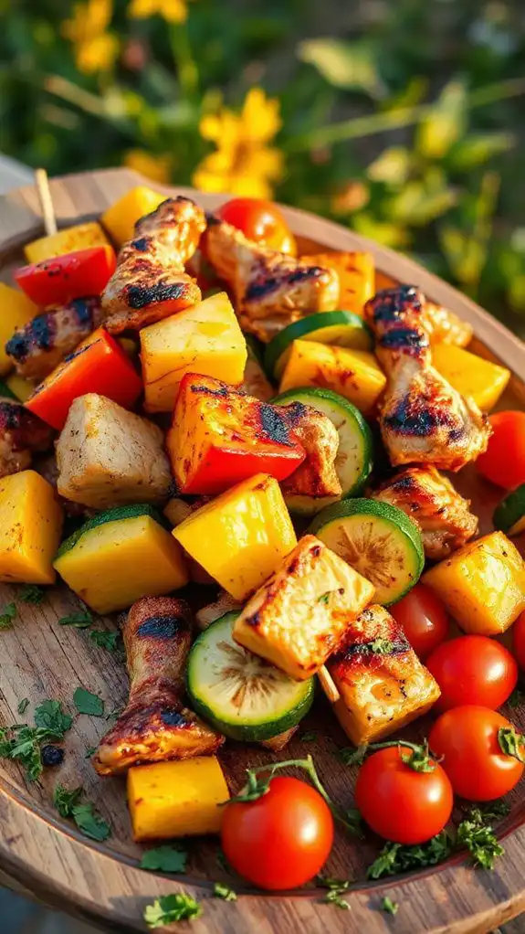 juicy grilled fruit skewers