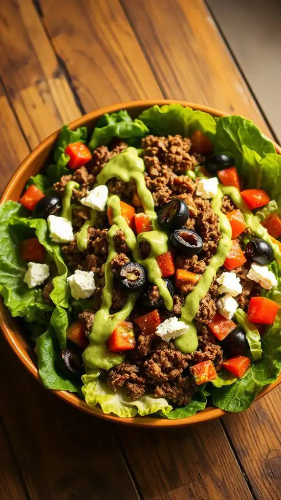 keto salad with avocado