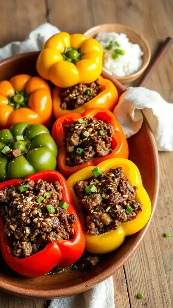 korean beef stuffed peppers korean beef stuffed peppers