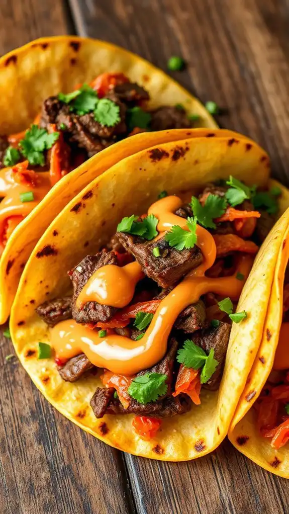 korean fusion taco dish