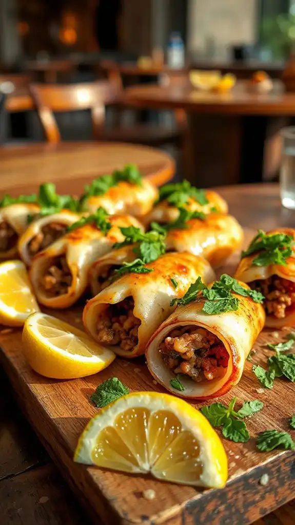lamb and mint filled squid