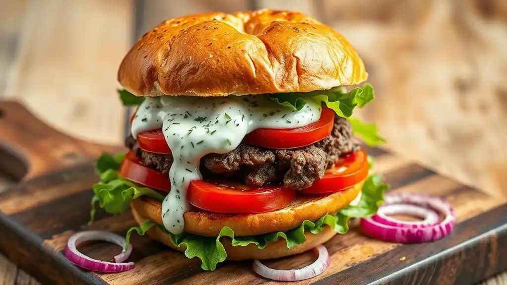 lamb burger with tzatziki
