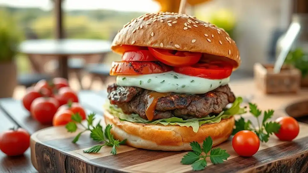 lamb burger with tzatziki