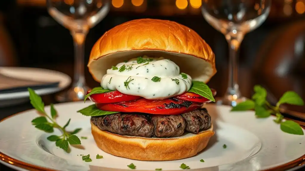 lamb burger with tzatziki