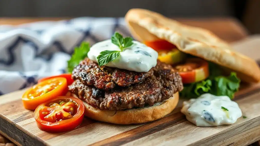 lamb burger with tzatziki