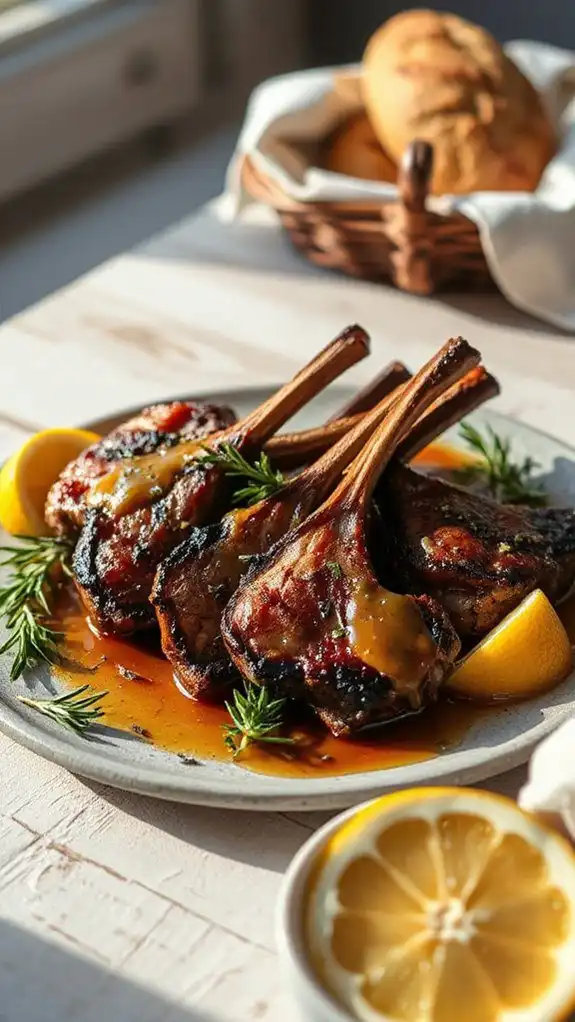 lamb chops with glaze