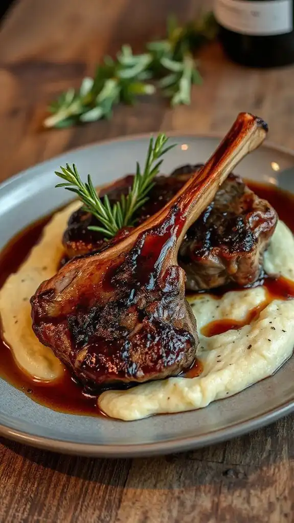 lamb chops with polenta