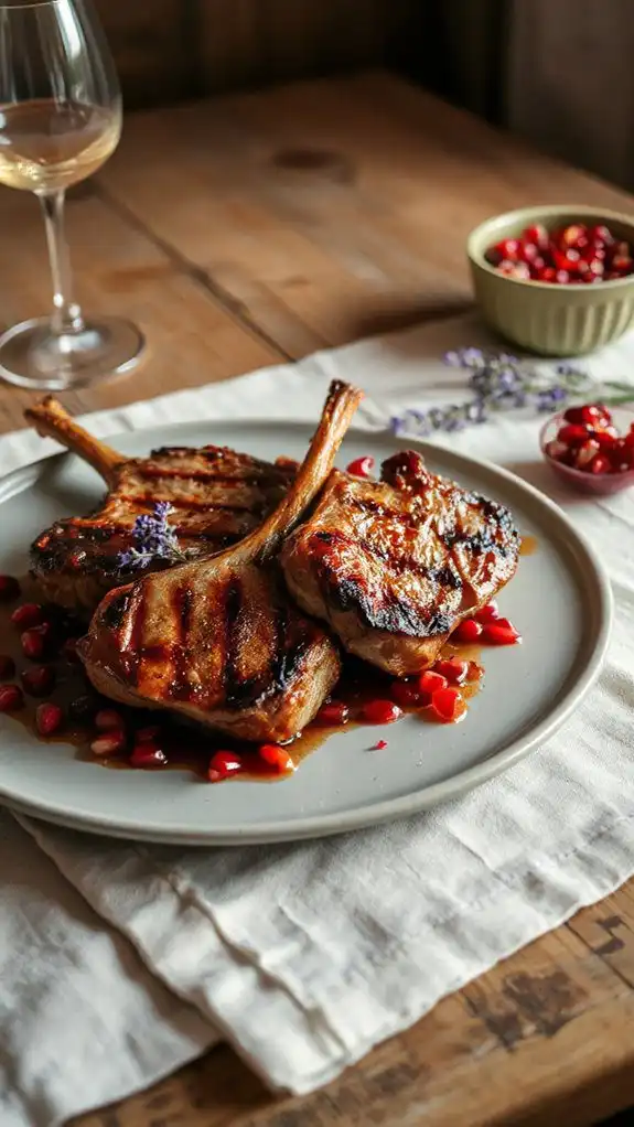 lamb chops with pomegranate glaze