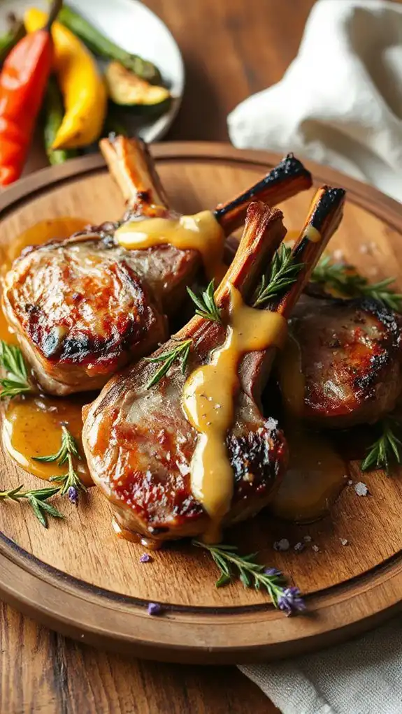 lamb chops with sauce