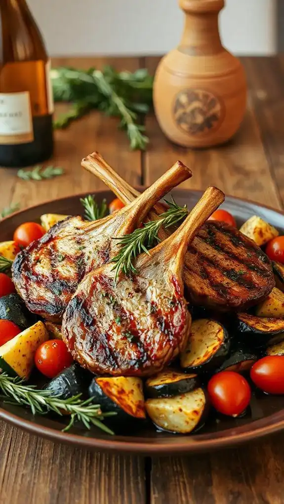 lamb chops with vegetables