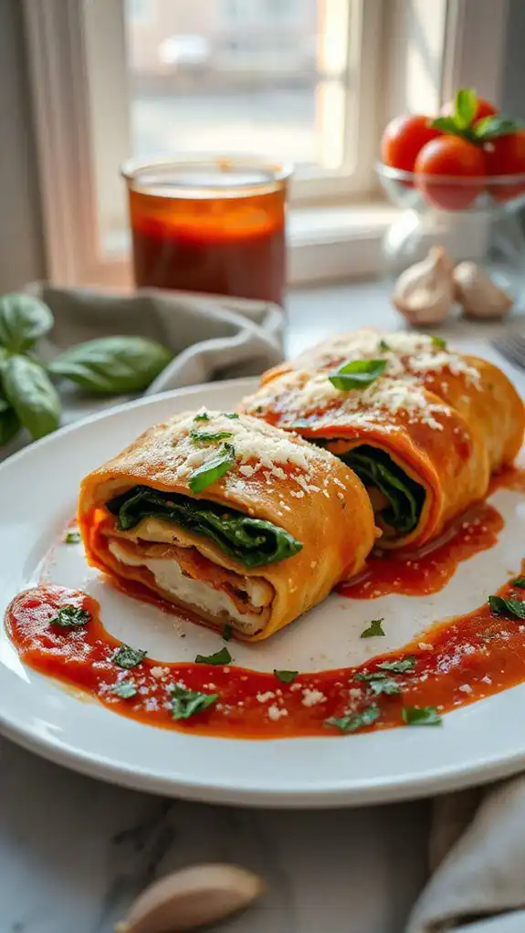 lasagna filled pasta rolls